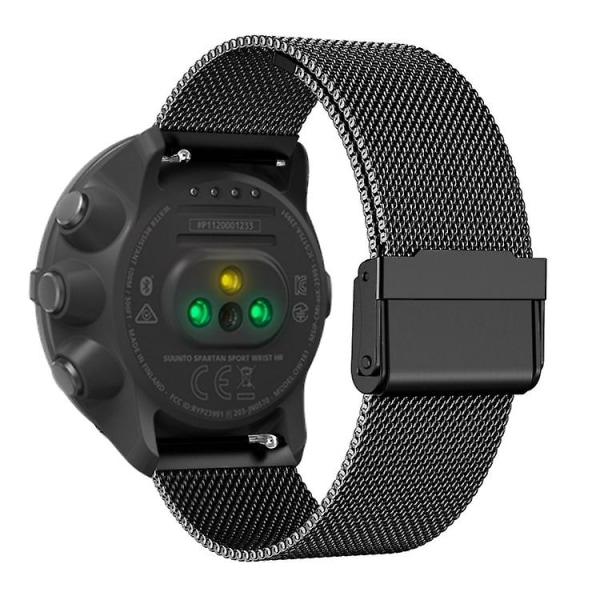 För Suunto 9 Milanese Nice Spänne Ersättningsarmband armband Black