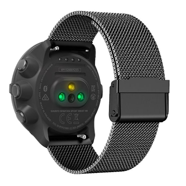 For Suunto 9 Milanese Nice spenne erstatning håndleddsrem klokkerem Black