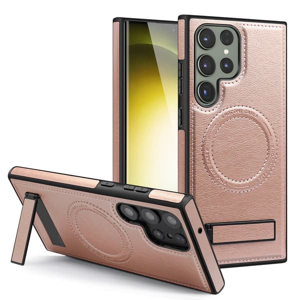 Fodral för Samsung Galaxy S24 Ultra läder, Roséguld