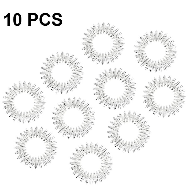 10 st fingertoppar - Mini fjäderdekompressionsfingertoppar för barn och vuxna 10pcs Silver