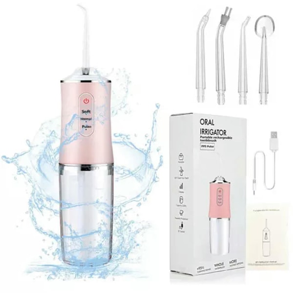 Oral Irrigator Tandrengöring Vattentråd Rosa