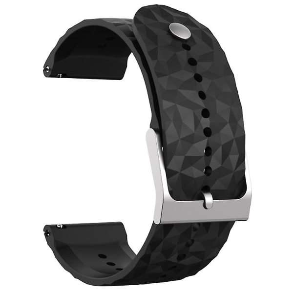 For Suunto 9 Rhombus Texture Silicone Watch Band Black