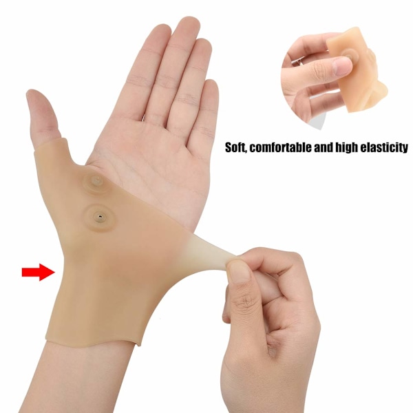 Tommel-Håndledsstøtte (2 stk), Elastisk Gel Arthritis Fingerløs