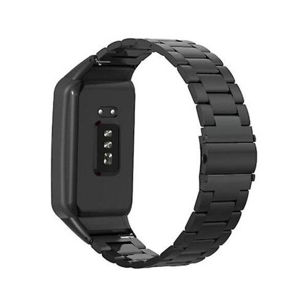 För Oppo Watch gratis Nfc rostfritt stål watch med tre pärlor Black