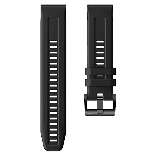 For Garmin Quatix 5 metallspenne ensfarget silikonklokkerem Black