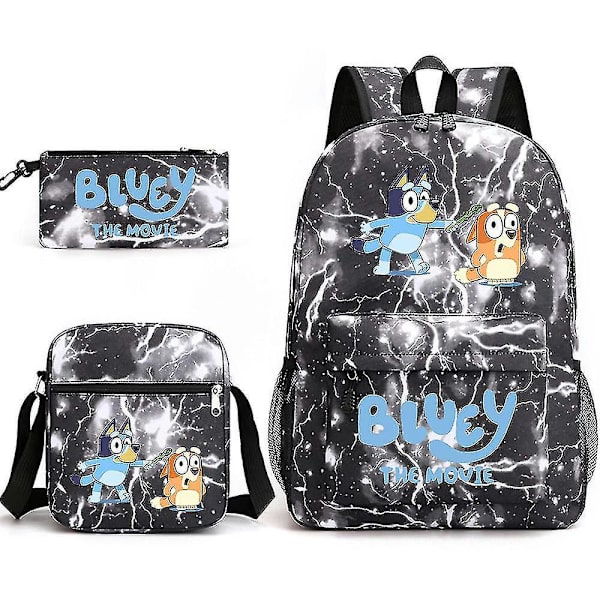 Bluey Tredelad skolväska ryggsäck Lightning Black 2