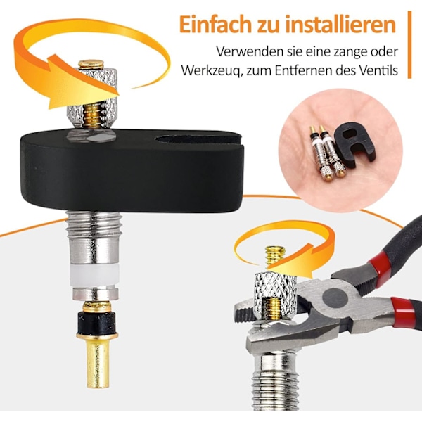 Ventilkerne Sæt (15 stk) - Slangefri Cykelventil Adapter Kit