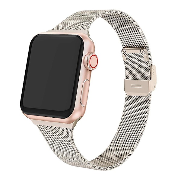 Milanese Rem För Apple Watch 8 7 6 5 4 Se 49mm 45mm 41mm 44mm 40mm Metall Rostfritt stål Rem Tillbehör För Iwatch 3 2 42mm Champagne Gold For 42mm 44mm 45mm