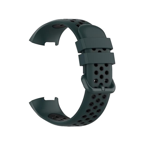 Til Fitbit Charge 4 / Charge 3 Se urknap To farver Silikone erstatningsrem Urrem Olive Green Black