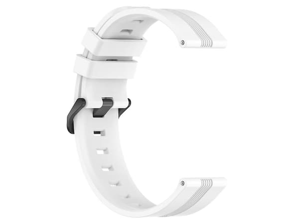 Rem för Garmin Venu 20 mm vit silikon konkav rand klockarmband