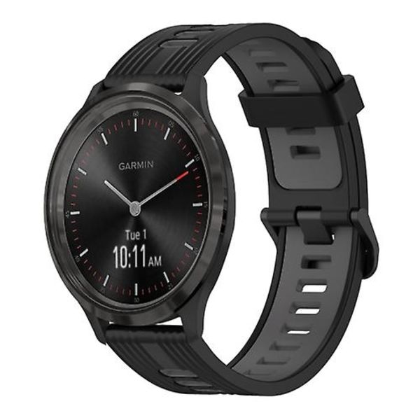 Garmin Vivomove3 20 mm pystykuvioiselle kaksiväriselle watch Black-Grey
