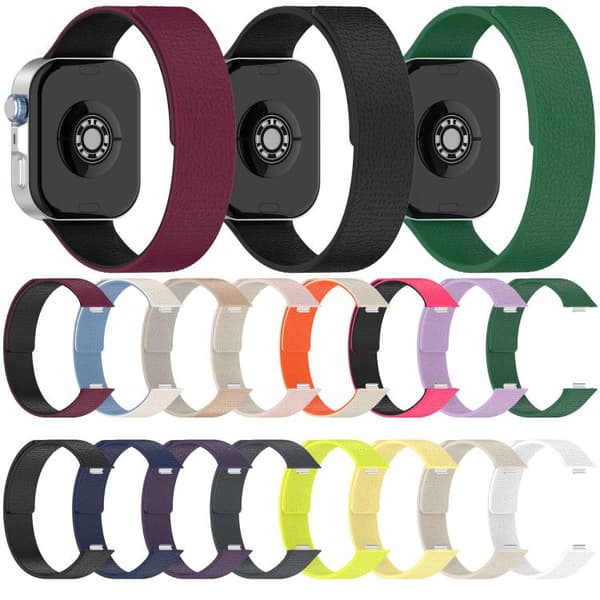 Rem til Huawei Watch Fit 4/fit 4 Pro/fit 3 Litchi-tekstureret silikonerem (Rød Sort)