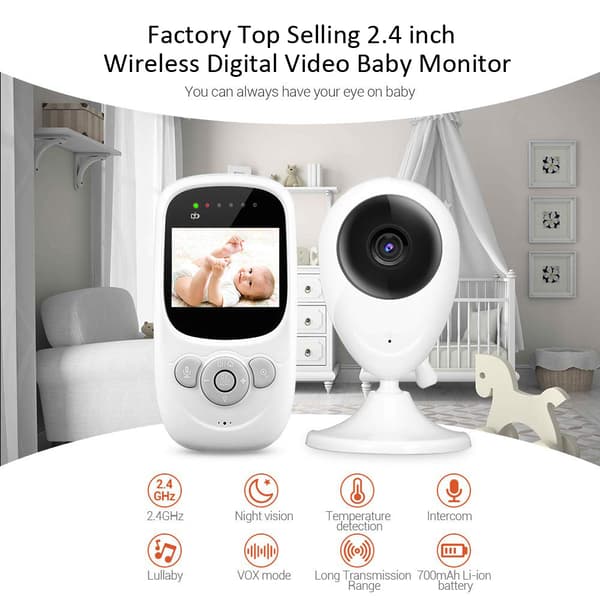 Babyalarm SP880 2,4 tommer LCD-skærm Tovejs stemmeintercom