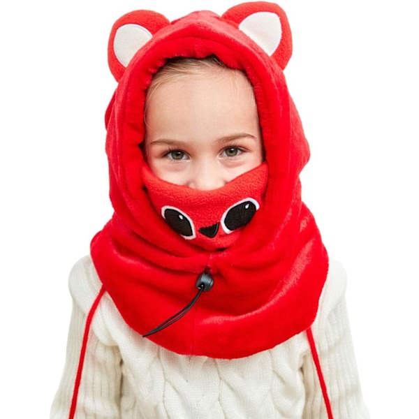 Barne Balaclava Ski Vinter Gutter Jenter Lue med Skjerf Polar Lue med Nakke Beskyttelse Balaclava Termisk Tegneserie Hette Skjerf for Utendørs Sykling
