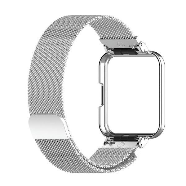 Metalrem med urramme til Xiaomi Redmi Watch 2 Lite 2 Silver