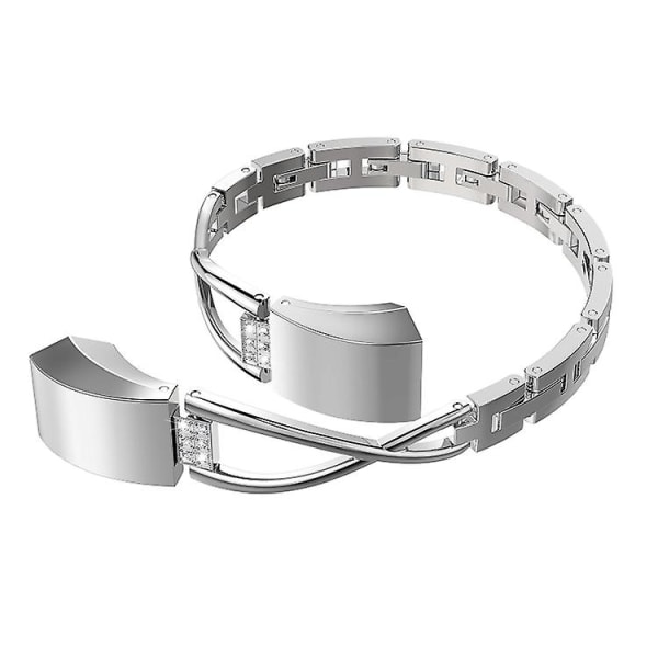 Til Fitbit Alta Smart Watch X-formet metalurbånd Silver