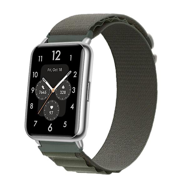 Alpine Loop Ranneke Huawei Watch Fit 2 Ranneke Tarvikkeet Ranneke Nylon Kellonranneke Rannekoru Correa Huawei Watch Fit2 Ranneke green