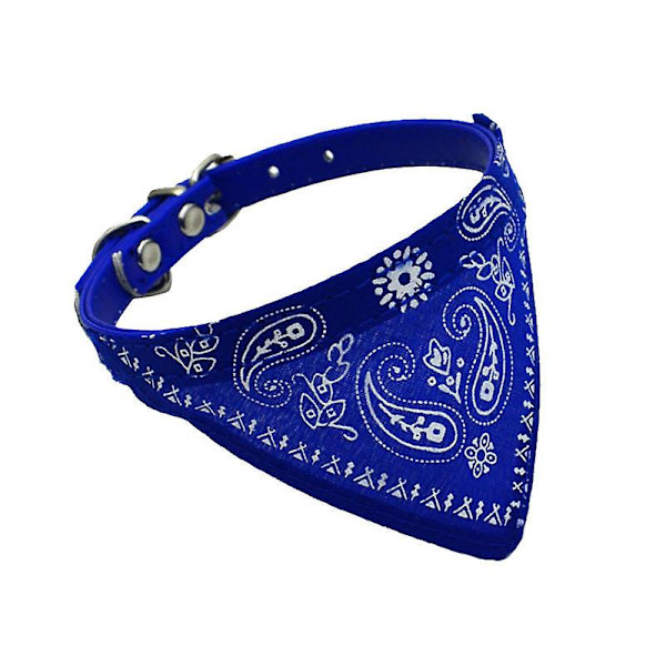 Säädettävä lemmikkieläinten bandana kaulahuivi koiran sylkipyyhe puuvillainen koiran tarvikkeet painatus kolmioside Blue