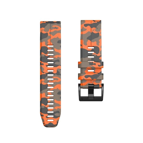 Til Garmin Fenix ​​7x Camouflage Silikone Urbånd Orange