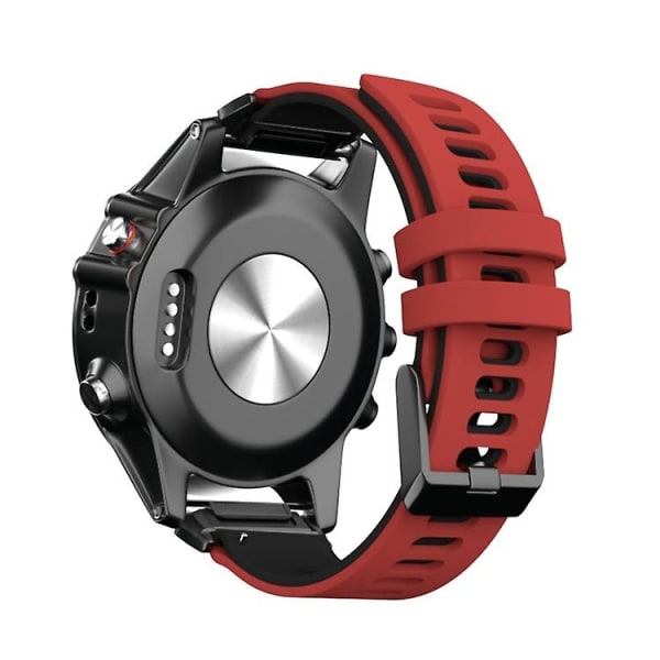 For Garmin Fenix ​​7x tofarget silikon klokkerem Red Black