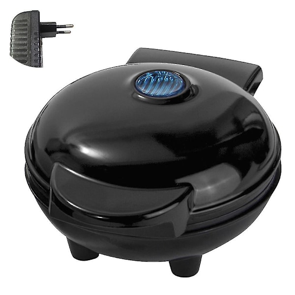 Mini vaffelmaskine, lille vaffelmaskine, nonstick-kaffelmaskine til hash browns, keto-vaffler nemme at rengøre til individuelle pandekager, småkager, æg Black