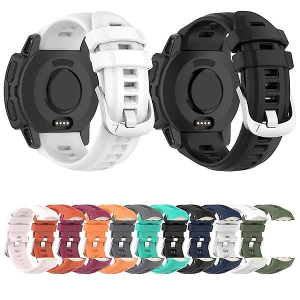 For Garmin Instinct 2s 20mm Silikon Solid Color Watch Band Lake Blue