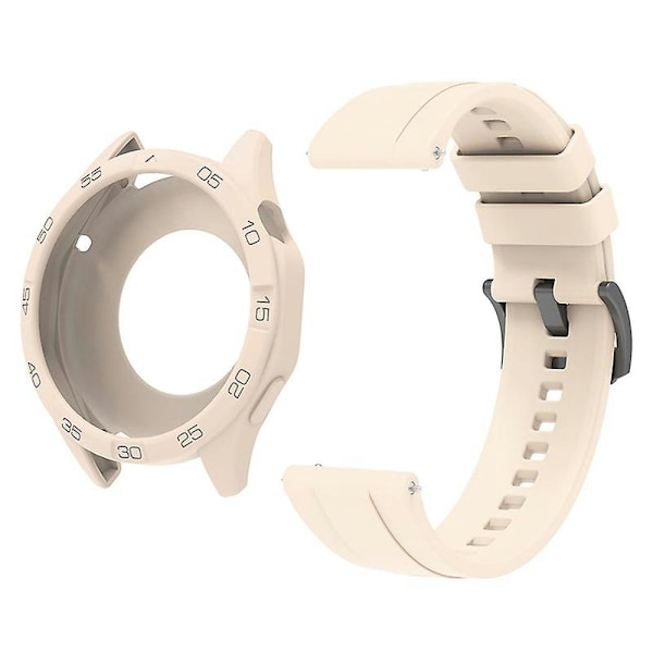 Silikonrem for Huawei Watch GT 4 46mm, med klokkedeksel Starlight