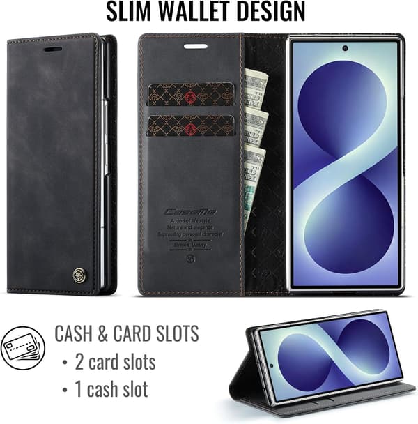 Etui til Samsung Galaxy Z Fold8 Ultra, Flip PU-læder med kortplads Red
