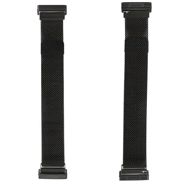 For Fitbit Versa 4 / Versa 3 20 mm Milanese Magnetic Metal Split Split Watch Band Black