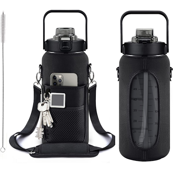 Halvliters vannflaske med etui - 64 oz inspirerende kanne