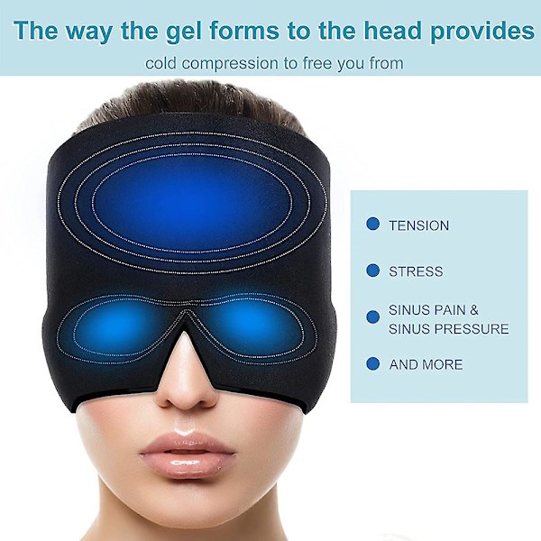 Gel Varm och Kall Terapi Huvudvärk Migrän Relief Mössa För Chemo, Sinus, Nacke Bärbar Wrap Stress Tryck Smärta Massage PURPLE SET