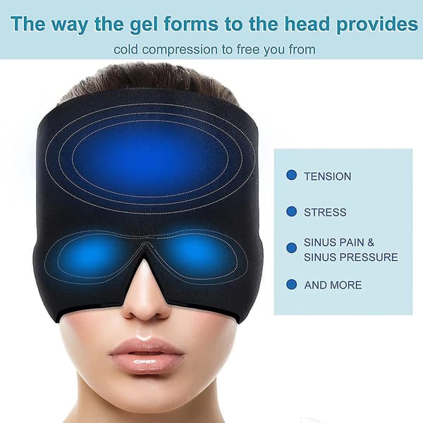 Gel Varmt Koldt Terapi Hovedpine Migræne Relief Cap Til Kemoterapi, Sinus, Nakke Bærbar Wrap Stress Tryk Smerte Massage PINK SET