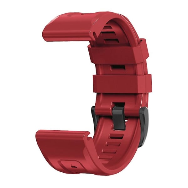 Til Garmin Fenix ​​7 / 6 Pro / 5 Plus 22 mm sort spænde silikone urbånd Dark Red