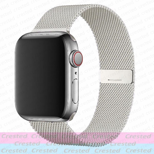 Milanese silmukkahihna Apple Watch Ultra Band 44mm 40mm 45mm 41mm 49mm 42mm 38mm 44mm Correa rannekoru Iwatch Series 3 6 Se 7 8 antique white 42mm 44mm 45mm 49mm