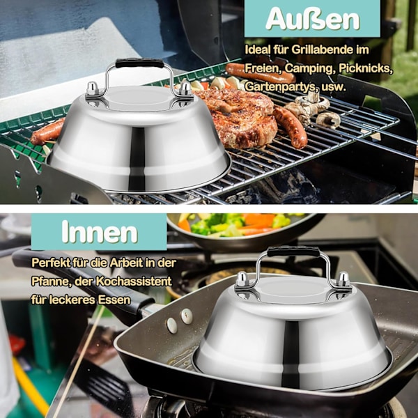 Burgerklokker i rustfritt stål - Sett med 2