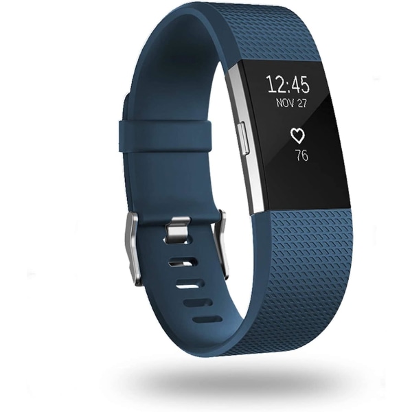 Erstatningsbånd som er kompatible for Fitbit Charge 2, Classic & Special Edition justerbare sportsarmbånd Dark Blue Small