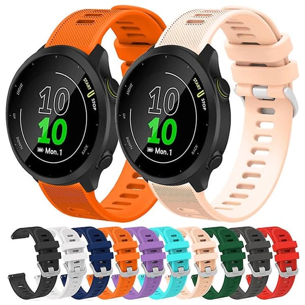 Til Garminmove 3 20mm Silikone Twill urbånd Grey