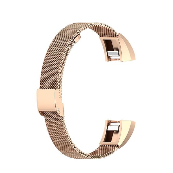 For Fitbit Alta / Alta Hr / Ace Watch Button Mesh Metal Replacement Strap Watchrem Rose Gold