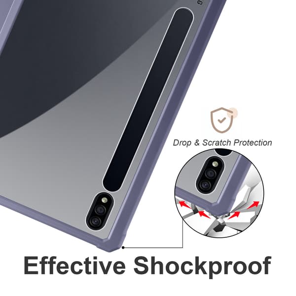 Fodral för Samsung Galaxy Tab S9 Plus/S9 Fe Plus Akryl surfplatta skyddsfodral lila