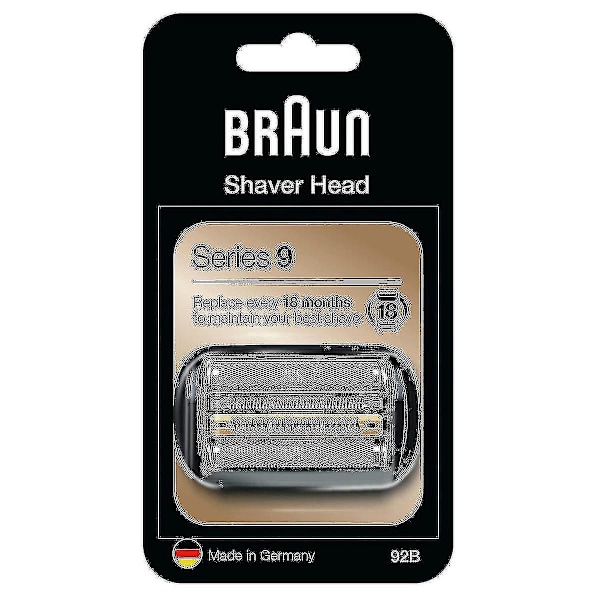 Braun 92B Series 9 Elektrisk barbermaskine Udskiftningskassette Kassettefolie Sort-yvan