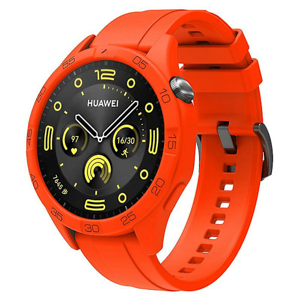 Silikonarmband för Huawei Watch GT 4 46mm, med klockfodral Orange