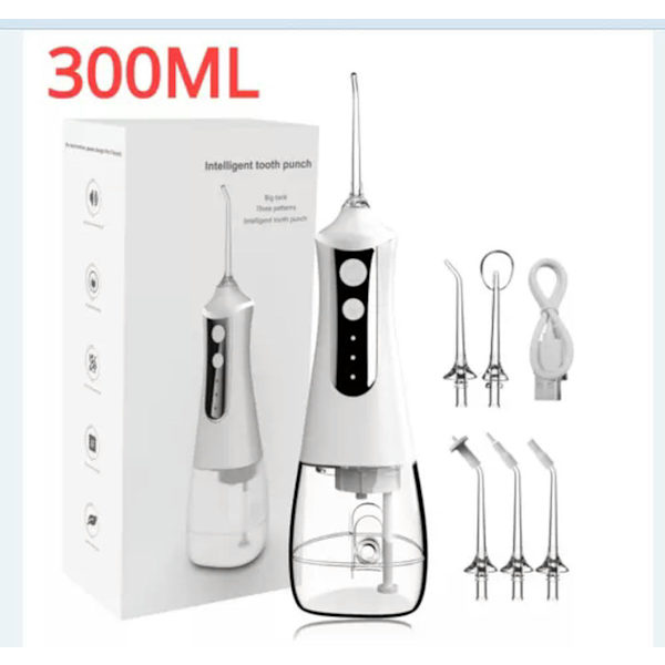Suunpuhdistin kannettava hammasvesisuihku 310 ml IPX7 L10 valkoinen