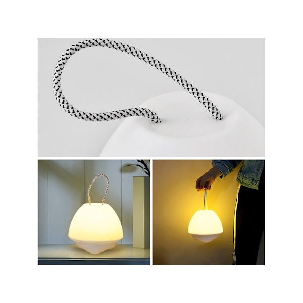 USB-ladbare LED nattlampe, gul/hvit -