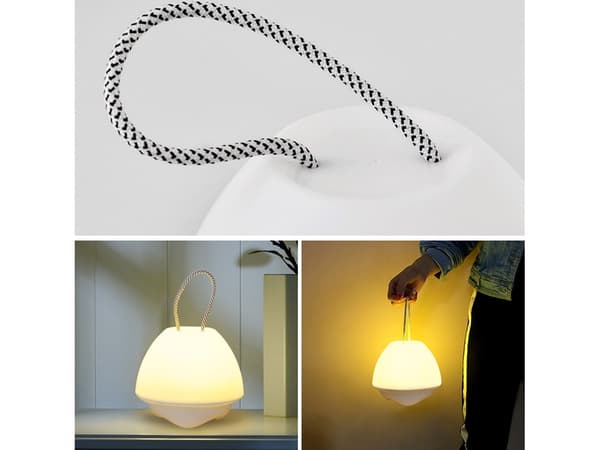 USB-laddningsbar LED-nattlampa, Gul/Vit -