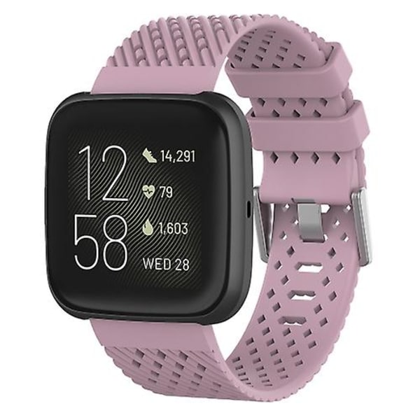 Til Fitbit Versa / Versa 2 / Versa Lite 20 mm åndbart silikone urbånd Light Purple