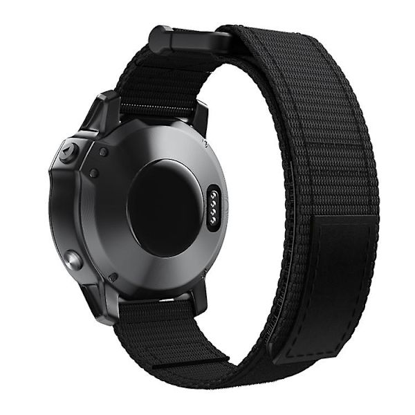 22 mm krok og løkkefeste i nylonklokkebånd Black