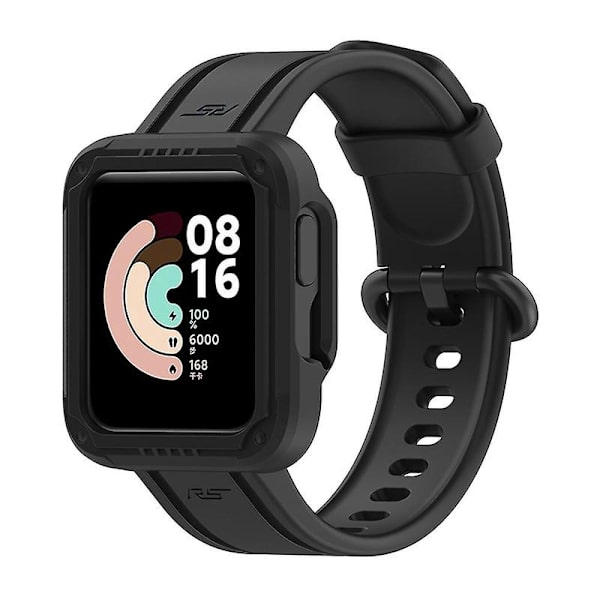 Til Xiaomi Redmi Watch/redmi Watch 2/mi Watch Lite/mi Watch Lite 2 Smart Watch Rem, Blød Silikone Rem Med Urkasse Black