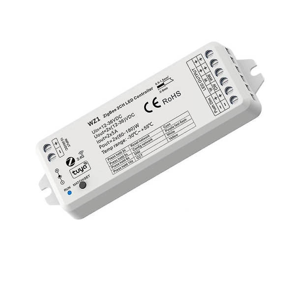 Wz1 Zigbee tai Rf 2ch Led-ohjain Dc12-36v 24v Tuya App Cloud Langaton Kaukosäädin 2 Kanavaa