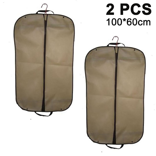 2 stk. Sort Tøjrejse- og Opbevaringspose Åndbar Taske 26x42x5 Tommer Khaki