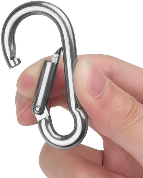 Fjäderlåsande krokar - 4-pack Karabiner Galvaniserade Stålklipp